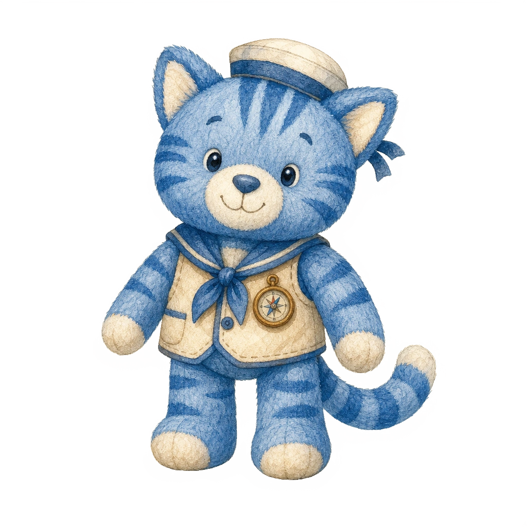 Кот-моряк Шустрик — плюшевая игрушка WonderToy Lab