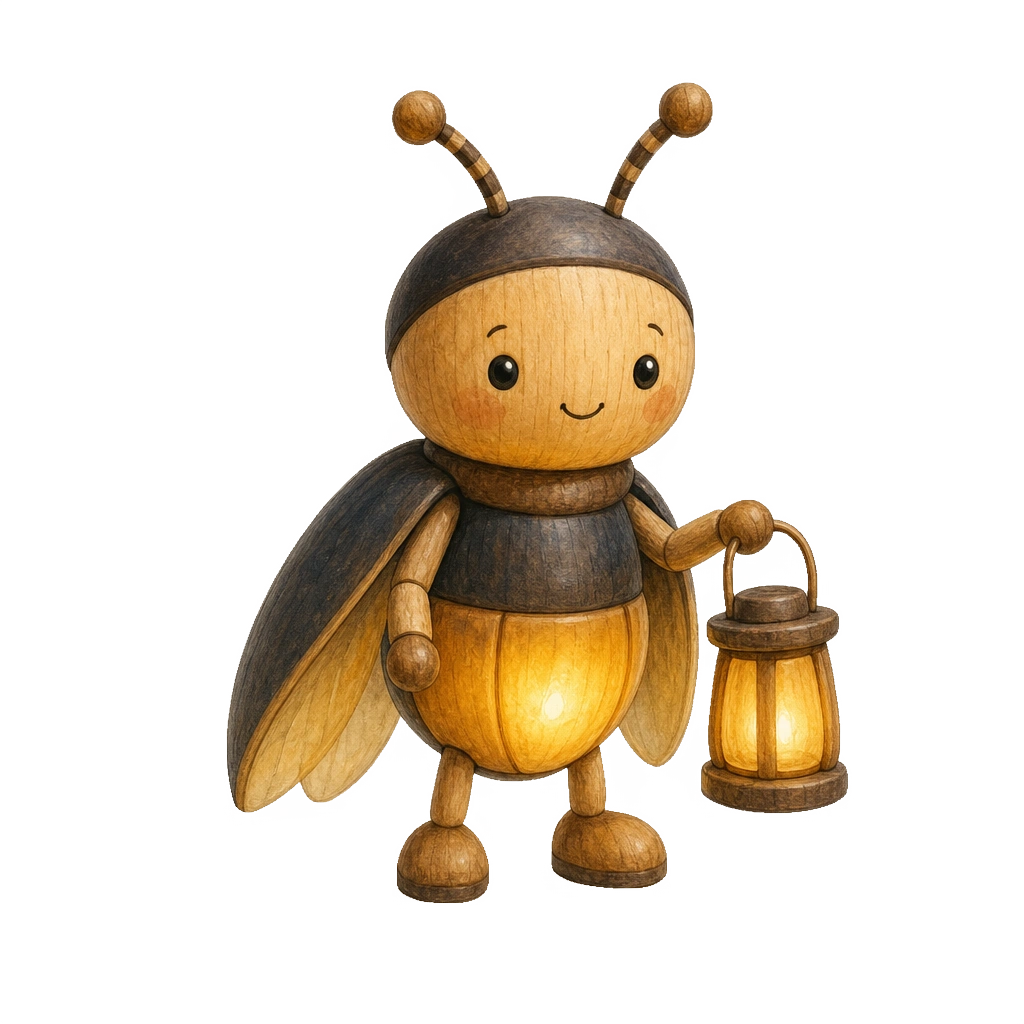 Светлячок Хрустальный — деревянная игрушка WonderToy Lab